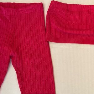 Red Ribbed Knit Set